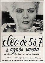 One poster for Agnes Varda's Cléo de 5 à 7, with close-up of Cléo above text